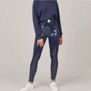 Spanx Faux Leather Leggings – Navy (Size M)